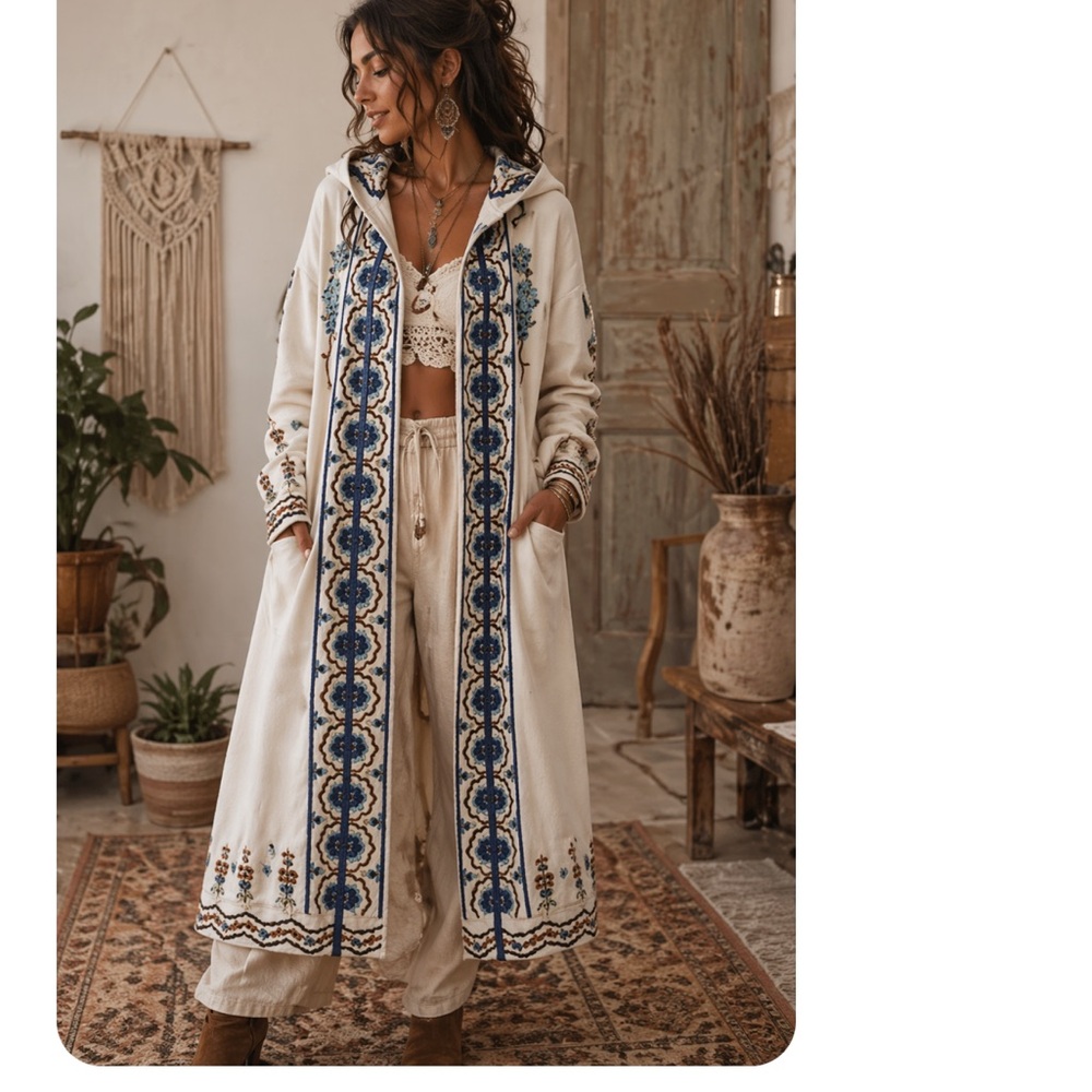 Lucky Brand Embroidered White Mini Dress size M 3/4 sleeves Boho Peasant cotton